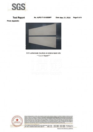 聚酯纖維聲學板-SGS防火漫延測試 結果為FSI：5，SDI：250